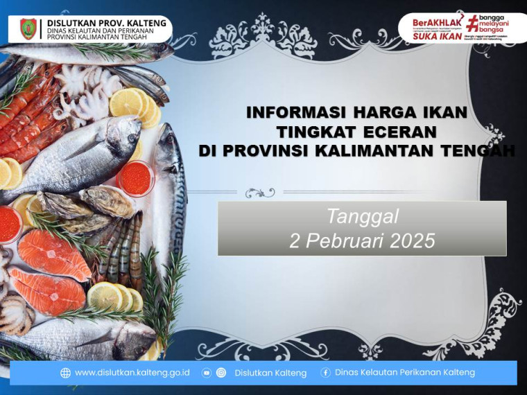 Gambar Informasi harga ikan tanggal 2 Februari 2025 dengan perubahan harga ikan terjadi di Kabupaten Kapuas, Barito Selatan dan Barito Utara.