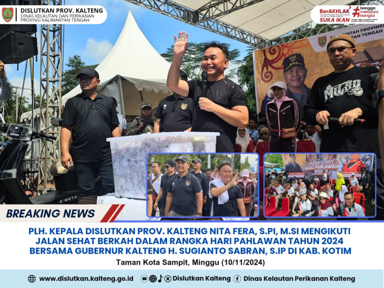 Gambar Plh. Kepala Dislutkan Prov. Kalteng Mengikuti Jalan Sehat Berkah Dalam Rangka Hari Pahlawan Tahun 2024 Bersama Gubernur Kalteng H. Sugianto Sabran, S.IP di Kabupaten Kotawaringin Timur