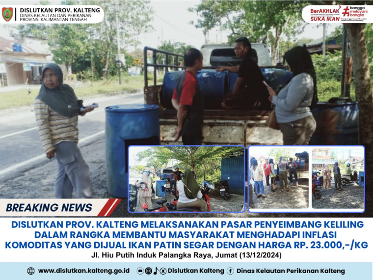 Gambar Dislutkan Prov. Kalteng melaksanakan kegiatan pasar penyeimbang keliling yg dilaksanakan di jalan hiu putih induk km 7 cilik riwut sebelah SDN bukit tunggal 5,