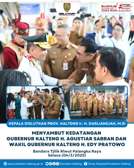Gambar Kepala Dislutkan Prov. Kalteng Ir. H. Darliansjah, M.Si Menyambut Kedatangan Gubernur Kalteng H. Agustiar Sabran dan Wakil Gubernur Kalteng H. Edy Pratowo