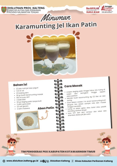 Gambar Ikan....?? diminum...?? Masa...??? Iya dong... Nah, kalo mau tau gimana rasanya yuk coba buat Minuman Karamunting Jel Ikan Patin. Cek di resep berikut ya...