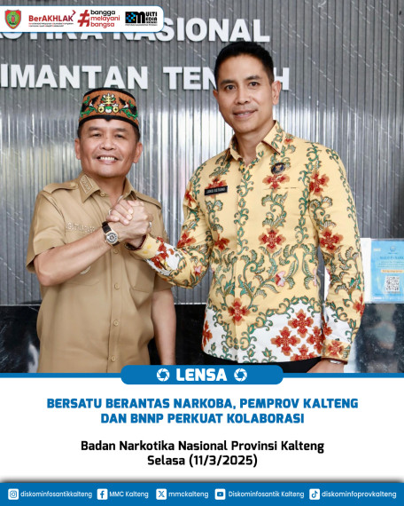 Gambar Bersatu Berantas Narkoba, Pemprov Kalteng dan BNNP Perkuat Kolaborasi