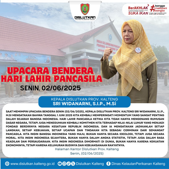 Gambar Upacara Bendera ASN Dislutkan Prov. Kalteng dalam Peringatan Hari Lahir Pancasila Tahun 2025, Senin (02/06/2025)