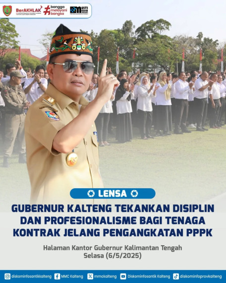 Gambar Gubernur Kalteng H. Agustiar Sabran memimpin apel bersama Tenaga Kontrak di lingkungan Pemprov Kalteng