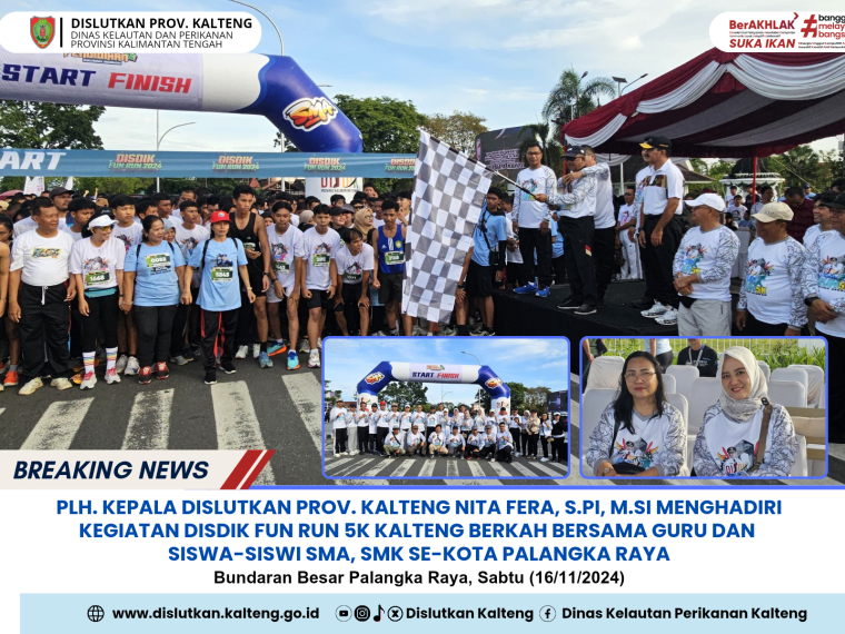 Gambar Plh. Kepala Dislutkan Prov. Kalteng Nita Fera, S.Pi, M.Si menghadiri kegiatan Disdik Fun Run 5K Kalteng Berkah