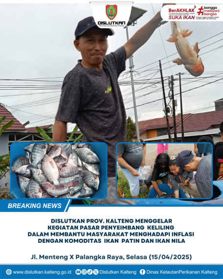 Gambar Dislutkan Prov. Kalteng menggelar kegiatan Pasar Penyeimbang Keliling dalam membantu masyarakat menghadapi inflasi dengan komoditas ikan patin dan ikan nila di Jl. Menteng X Palangka Raya, Selasa (15/04/2025)