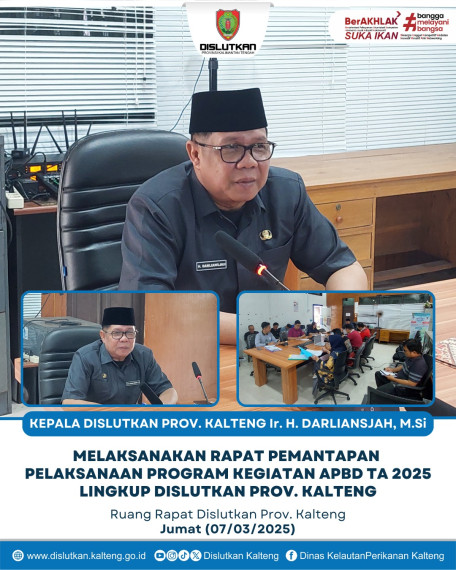 Gambar Kepala Dislutkan Prov. Kalteng Ir. H. Darliansjah, M.Si Melaksanakan Rapat Pemantapan Pelaksanaan Program Kegiatan APBD TA 2025 Lingku Dislutkan Prov. Kalteng