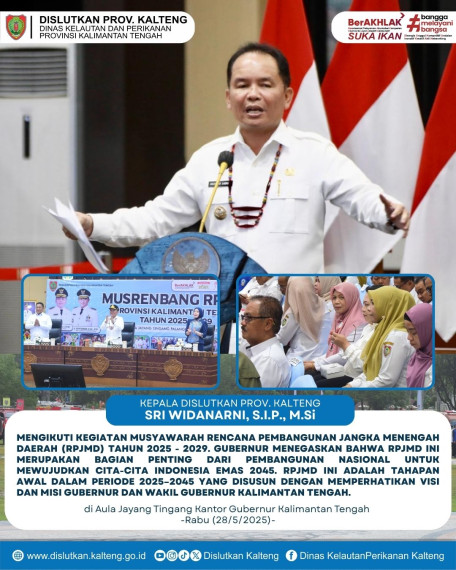 Gambar Kepala Dislutkan Prov. Kalteng Sri Widanarni, S.I.P., M.Si Mengikuti Kegiatan Musyawarah Rencana Pembangunan Jangka Menengah Daerah (RPJMD) Tahun 2025 - 2029 Bertempat di Aula Jaya Tingang.