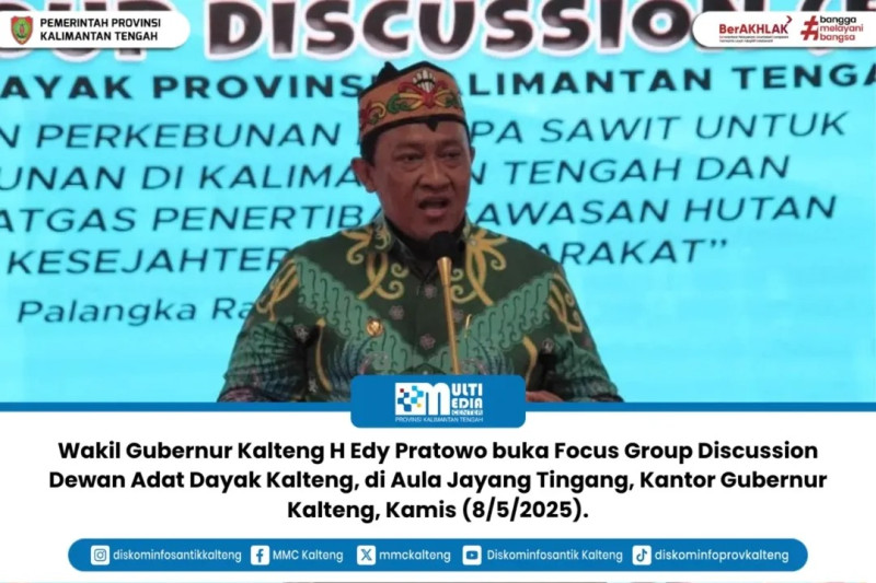 Gambar Wakil Gubernur (Wagub) Kalteng H Edy Pratowo buka Focus Group Discussion (FGD) Dewan Adat Dayak (DAD) Kalteng